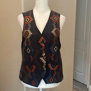 Fíorella Rubino Silk Embroidered Vest Size Small